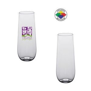 10oz BPA Free Clear Light Plastic Champagne Flute - Precision Spot Color