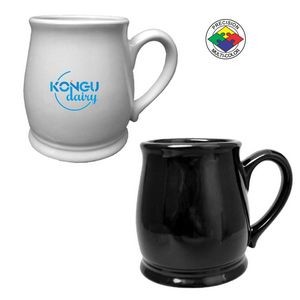 16oz Black Pot Belly Mug - Dishwasher Resistant - Precision Spot Color