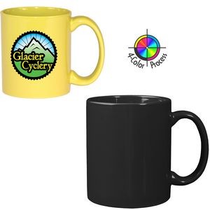 11oz Vitrified C-Handle Black Mug - 4 Color Process