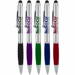 Jada S silver colored with colored rubber grip pen