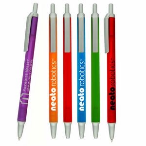 Orlando Translucent value click stick Pen W/ Silver Trim