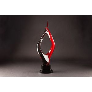 Elibeau Art Glass Sculpture with Base