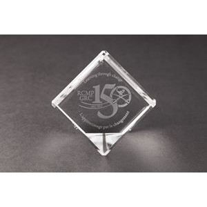 Cut Corner Beveled Crystal Cube Award (2 x 2 x 2