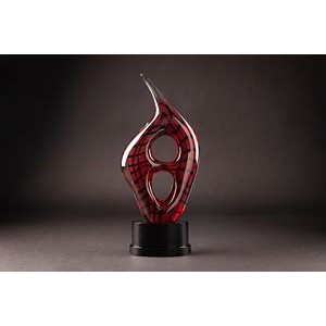 Basilla Art Glass Sculpture with Base