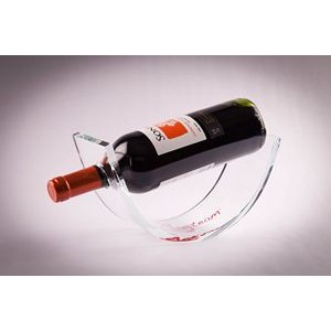 Jade Glass Curved Wine Bottle Holder 3 3/8 x 11"