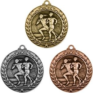 Stock Small Academic & Sports Laurel Medals - Cross Country