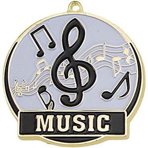 Stock Gold Enamel Sports Medals - Music