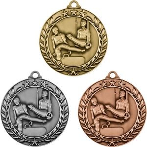 Stock Small Academic & Sports Laurel Medals - Men's Gymnastics