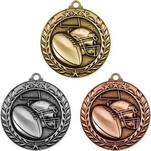 Stock Small Academic & Sports Laurel Medals - Football
