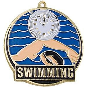 Stock Gold Enamel Sports Medals - Swimming