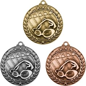 Stock Small Academic & Sports Laurel Medals - Swimming