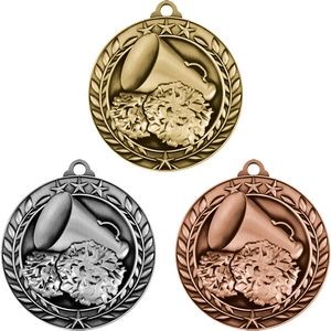 Stock Small Academic & Sports Laurel Medals - Cheerleading