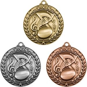 Stock Small Academic & Sports Laurel Medals - Music