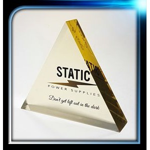 Executive Series Gold Triangle Paperweight (3 1/2"x3 1/2"x3/4")