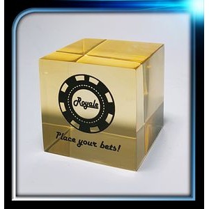 Corporate Series Gold Cube Paper Weight (2
