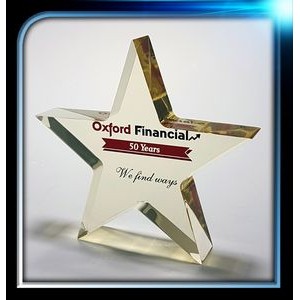 Executive Series Gold Star Paperweight (4 1/2"x4 1/4"x3/4")