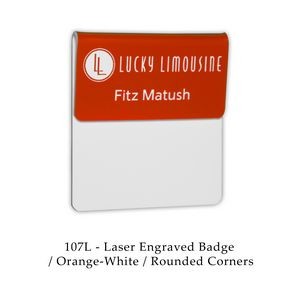 Pocket Fold Over Laser Engraved Name Badge