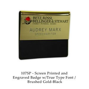 Screen Printed And Engraved Pocket Fold Name Badges
