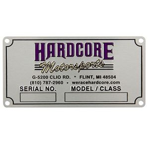 .020 Anodized Aluminum Name Plate Greater than 3 Sq. In. and up to 6 Sq. In.
