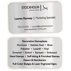 Aluminum Business Cards - SILVER (2 Side Imprint)