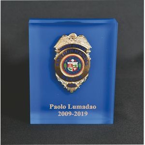 Lucite Rectangle Embedment Award with Colored Background (3"x4"x7/8")
