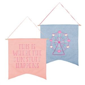 Continued Wallflower Large Pennant (Colored Canvas & Denim)