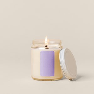 Glass Jar Candle w/Lid - Direct Print