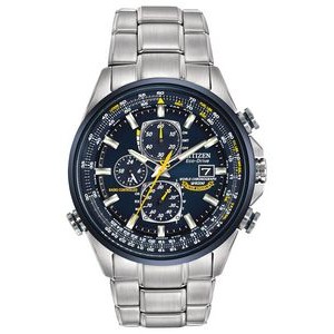 Citizen Men's Blue Angels Edition World Time Chronograph Eco-Drive Watch, SS with Blue Ion Plating