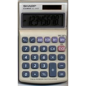 Sharp EL240SB 8-Digit Dual Powered Slant Display Calculator