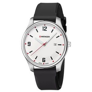 Swiss Army City Active White Dial, Black Silicone Strap Large