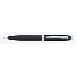 Sheaffer 100 Glossy Black/Chrome Plate Trim Ballpoint Pen