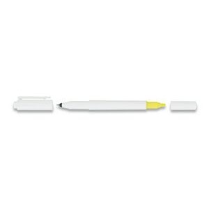 Uniball Combi White/Black Ink Ball Pen & Highlighter White