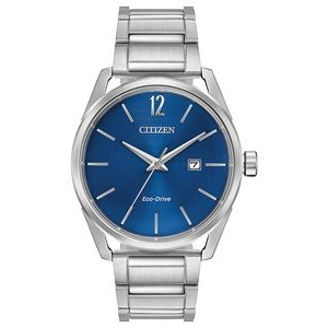 Citizen Men's Drive Collection Eco-Drive Watch, Stainless Steel with Royal Blue Dial