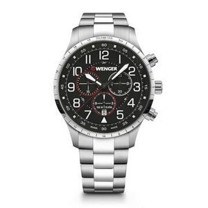 Swiss Army Attitude Chronograph Black Dial, Stainless Steel Bracelet Large