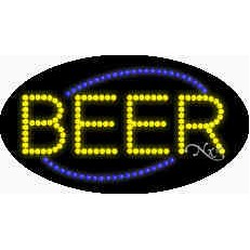 Beer Animation & Flashing Oval LED Sign (15"x27"x1")