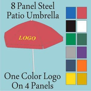 8 Panel Steel Patio Umbrella w/ Polyester Canopy (90" Arc)