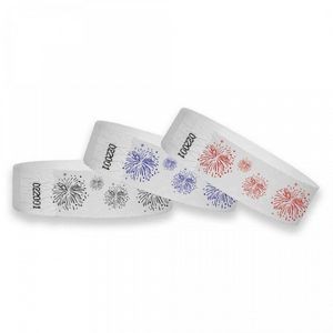 3/4" wide x 10" long - 3/4" Fireworks Tyvek Wristbands in Color Blank 0/0