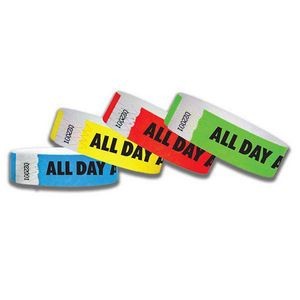 3/4" wide x 10" long - 3/4" All Day Tyvek Wristbands Blank 0/0