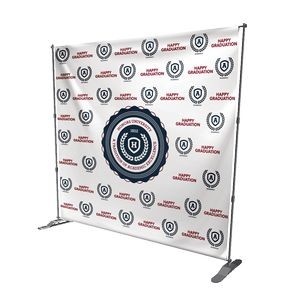 95" x 96" - Step And Repeat Vinyl Banner w/ Backdrop Stand - 13oz
