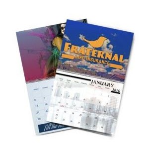 8.5" x 11"- 38 page - 11" x 8.5" Spiral Bound Custom Wall Calendar - 38 Pages