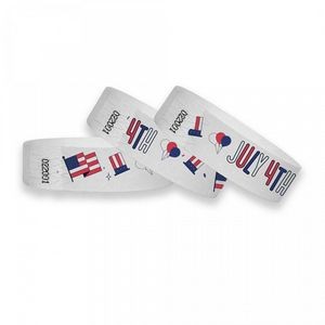 3/4" wide x 10" long - 3/4" 4th of July Full Color Wristbands Printed 1/0