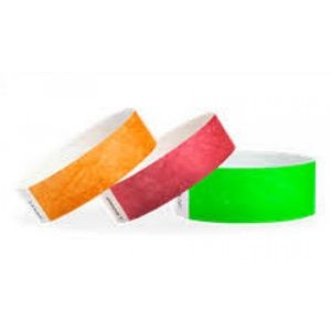 1" wide x 10" long - 1" Tyvek Solid Color Wristbands Blank 0/0