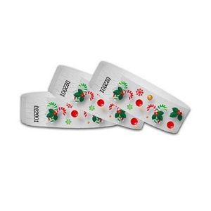 3/4" wide x 10" long - 3/4" Jolly Christmas Multi-Color Wristbands Blank 0/0
