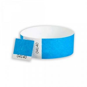 1" wide x 10" long - 1" Tyvek Voucher Numbered Wristbands Printed 1/0