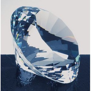 Diamond Crystal paperweight, 4" w x 2 7/8"h