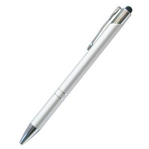 JJ Series Silver Double Ring Pen with Stylus, silver pen, stylus pen