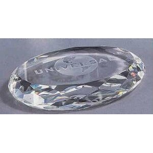 Crystal Awards / Crystal Oval Beveled Paperweight