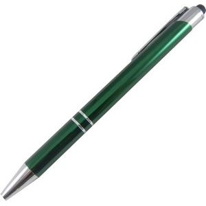 JJ Series Green Double Ring Pen with Stylus, green pen, stylus pen