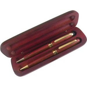 Rosewood stylus / ball point pen and mechanical pencil gift set