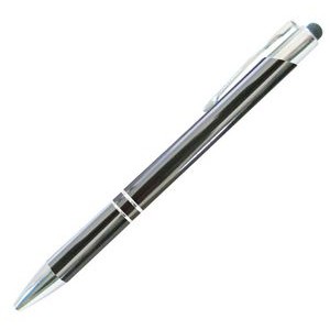 JJ Series Gunmetal Gray Double Ring Pen with Stylus, gunmetal gray pen, stylus pen